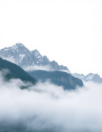 mountains in the clouds, beautiful photo, north chinaの写真素材