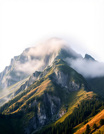 Mountains in the clouds. Caucasus, Dombay. Russiaの写真素材