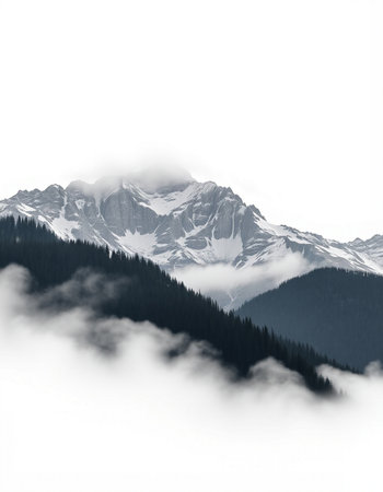 Mountains in the clouds. The concept of active, extreme and photo tourismの写真素材