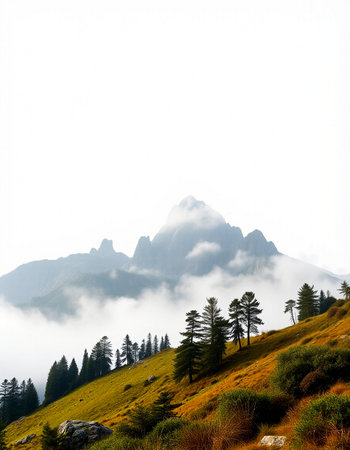 Mountain landscape in the clouds. Dolomites, Italy.の写真素材