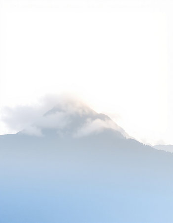 Mountains and clouds as a background with space for text or image