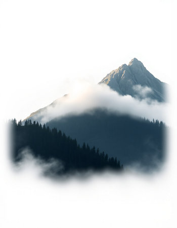 mountain peak in the clouds, photo as a background, digital image