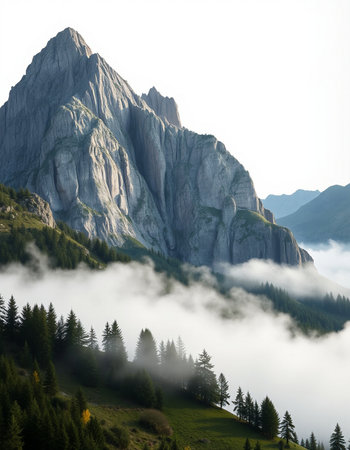Mountains in the clouds, Dolomites, South Tyrol, Italy