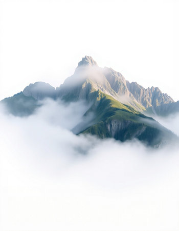 Mountains in the clouds. Caucasus, Dombay. Russia