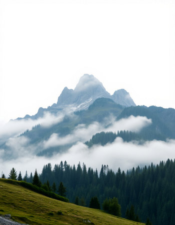 Mountains in the clouds, Dolomites, South Tyrol, Italy