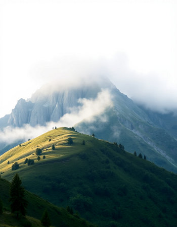Mountain landscape in Dolomites, Veneto, Italy.の写真素材