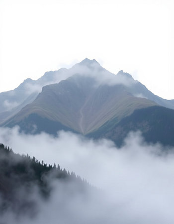 mountains in the clouds, Abkhazia, Caucasus, Russia