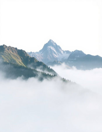 Mountains in the clouds.の写真素材