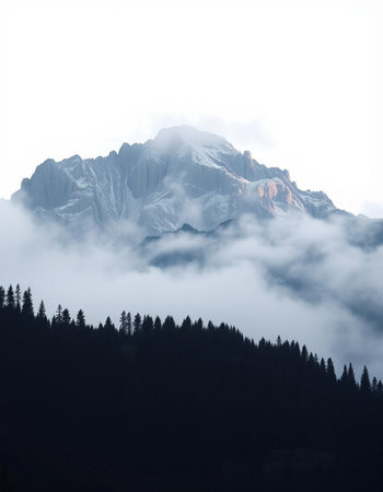 Mountains in the clouds, Dolomites, Veneto, Italy