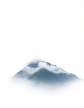 Mt. Fuji, Japanese-style image on white background.