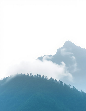 Mountain landscape with fog in the morning, north china.