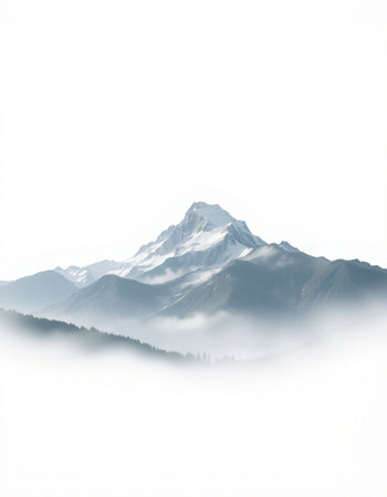 Mountains in the mist. Caucasus, Georgia, region Gudauri.の写真素材