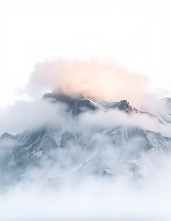Mountains in clouds. Caucasus, Georgia, region Dombay.の写真素材