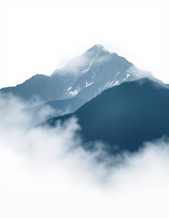 Mountains in clouds. Caucasus, Dombay, Russia.