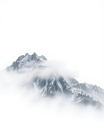 Mountains in the clouds, Caucasus, Dombay, Russia