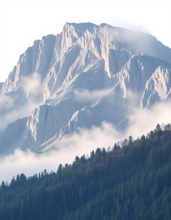 Mountains in the clouds, Dolomites, Veneto, Italy