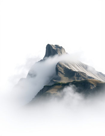 Mountain peak in the clouds. Caucasus Mountains, Georgia, Europe.の写真素材