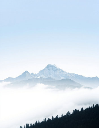 Beautiful mountain landscape in Himalayas, Uttarakhand, Indiaの写真素材
