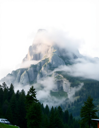 Mountain landscape in Dolomites, South Tyrol, Italyの写真素材