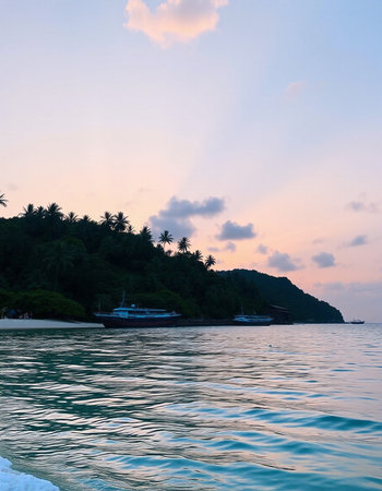 Beautiful seascape at sunset on Koh Lipe island, Thailand.