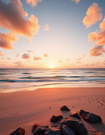 Beautiful seascape at sunrise. Composition of nature.