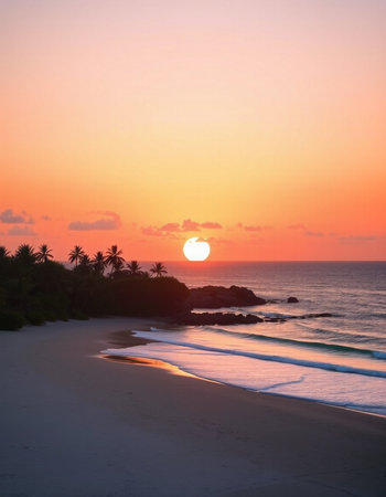 Sunset on the beach in Punta Cana, Dominican Republic