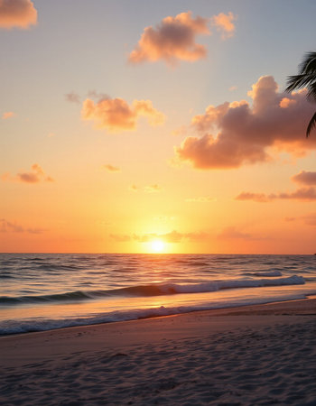Beautiful sunset on the beach. Sea and sky at sunset.