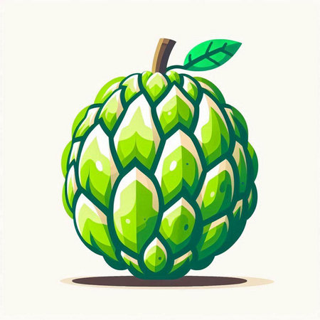 Custard apple vector illustration isolated on white background. Custard apple icon.のイラスト素材