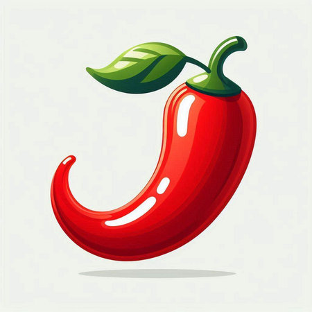 Chili pepper on a white background. Vector illustration of a chili pepper.のイラスト素材