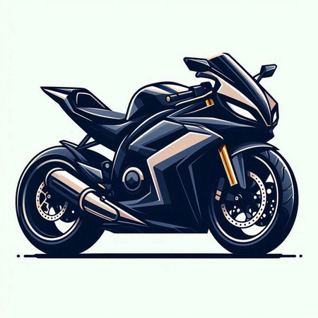 illustration of a chopper motorbike on a white background.のイラスト素材
