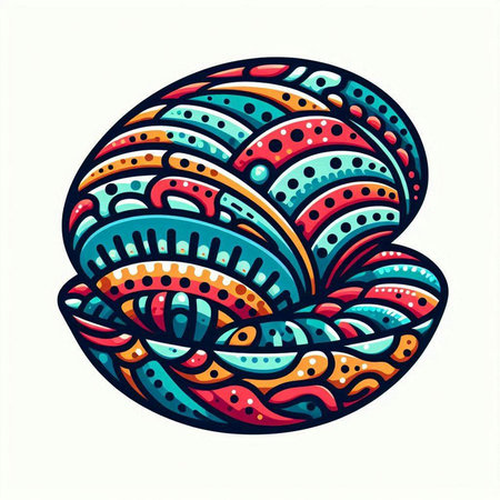 Hand drawn seashell. Vector illustration in doodle style.のイラスト素材