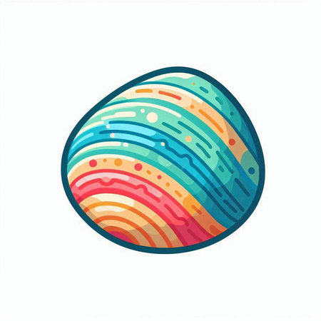 Easter egg. Colorful easter egg. Vector illustration.のイラスト素材