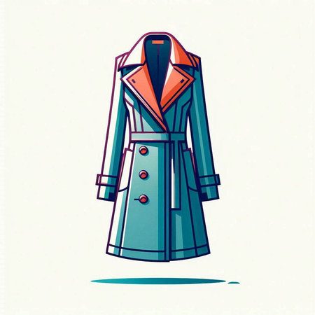 Vector illustration of a coat in retro style on a white background.のイラスト素材