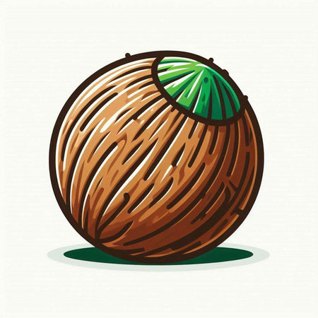Coconut vector illustration. Isolated on a white background.のイラスト素材