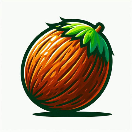 Illustration of a fresh ripe melon on a white background.のイラスト素材