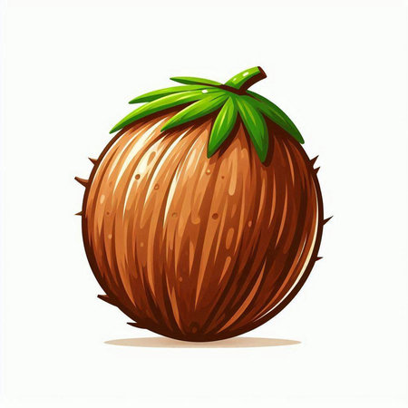 Coconut isolated on white background. Vector illustration. Eps 10.のイラスト素材