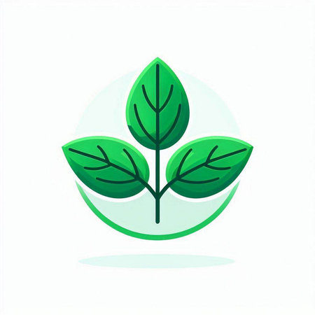 Green leaf icon. Vector illustration. Isolated on white background.のイラスト素材