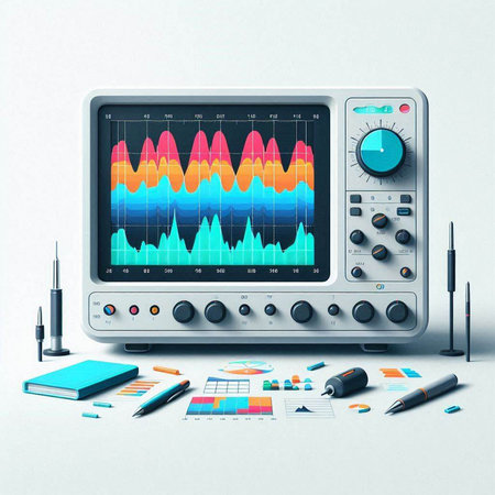 Modern digital device for sound recording. 3D rendering. Computer digital drawing.のイラスト素材