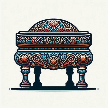 Hand drawn indian ornamental gazebo. Vector illustrationのイラスト素材