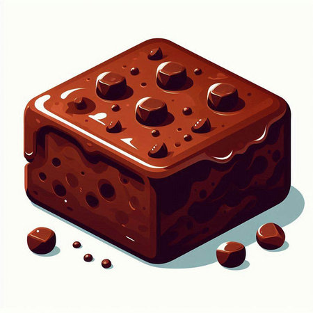 Chocolate cake with chocolate on a white background. Vector illustration.のイラスト素材