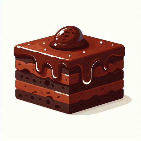 Illustration of a chocolate cake on a white background. Vector illustration.のイラスト素材
