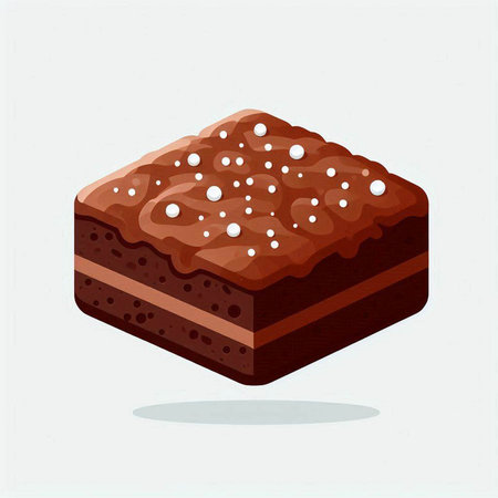 Chocolate cake. Illustration of a piece of chocolate cake.のイラスト素材