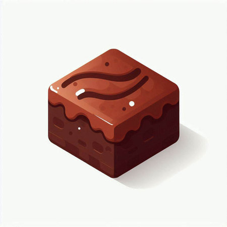 Illustration of a piece of chocolate cake on a white background.のイラスト素材
