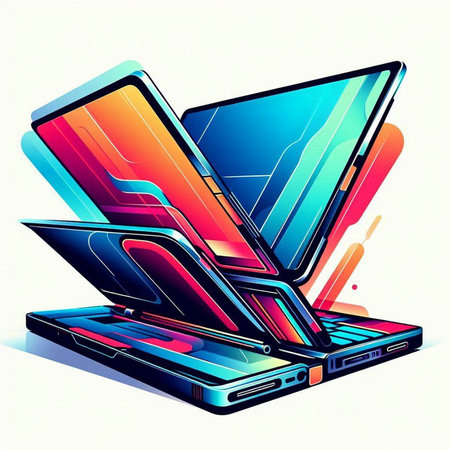 laptop and smartphone on white background, vector illustration eps10のイラスト素材