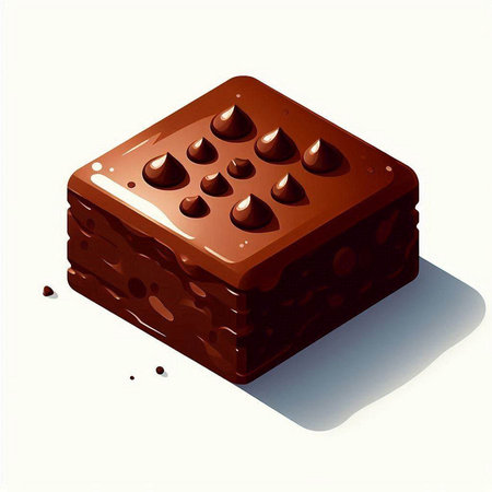 Illustration of a chocolate candy on a white background with shadow.のイラスト素材