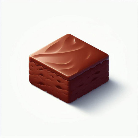 Illustration of a chocolate cake on a white background with shadow.のイラスト素材