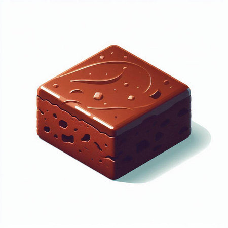 Illustration of a chocolate cake on a white background - 3d renderのイラスト素材