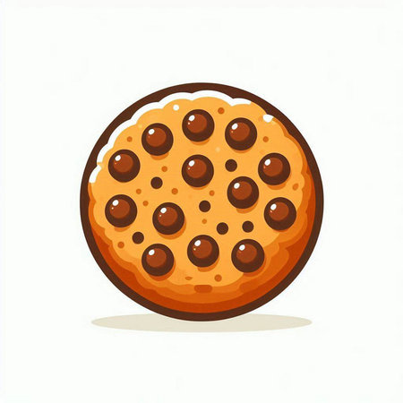 Illustration of a chocolate chip cookie isolated on a white background.のイラスト素材