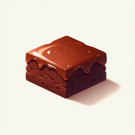 Illustration of a chocolate bar on a white background with shadow.のイラスト素材