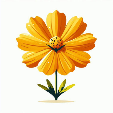 Daisy flower isolated on white background. Vector illustration in cartoon style.のイラスト素材